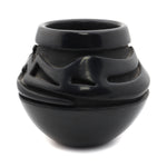 Teresita Naranjo (1919-1999) - Santa Clara Black Carved Jar with Avanyu Design c. 1970-80s, 4.25" x 4.75" (P90249B-0915-002)