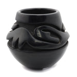 Teresita Naranjo (1919-1999) - Santa Clara Black Carved Jar with Avanyu Design c. 1970-80s, 4.25" x 4.75" (P90249B-0915-002)