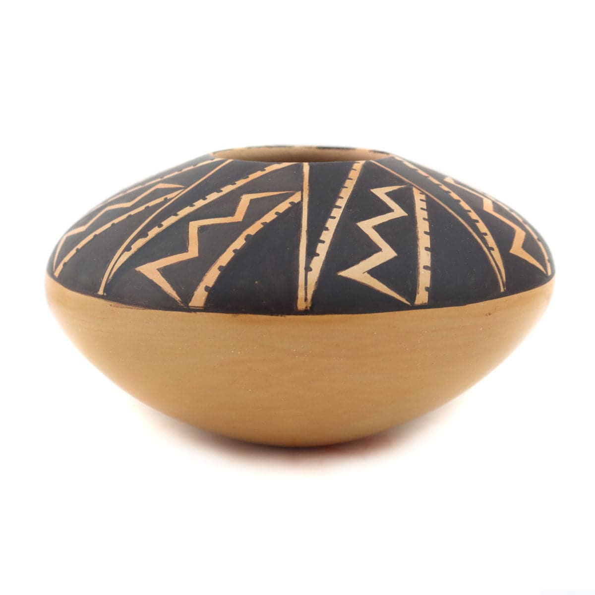 Dextra Quotskuyva Nampeyo (1928-2019) - Hopi Contemporary Jar with Spiral Zig-Zag Design, 3.25" x 5.625" (P91138A-0222-001) 2