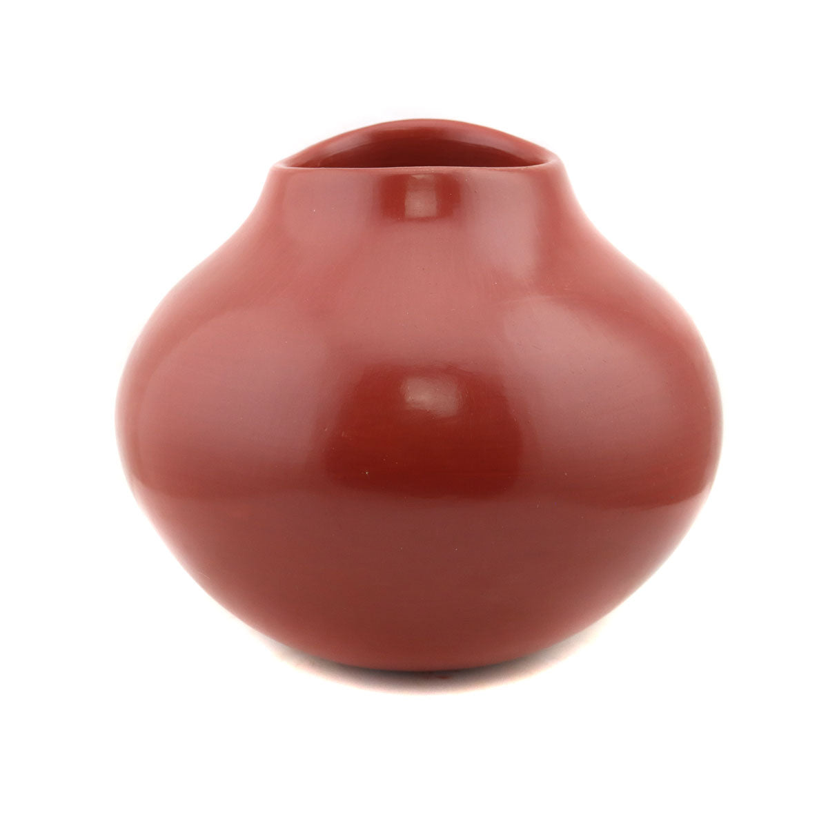 Virginia Garcia (b. 1963) - Santa Clara/San Juan Redware Vase c. 1980-2000s, 7" x 7.75" (P91138A-0222-017)