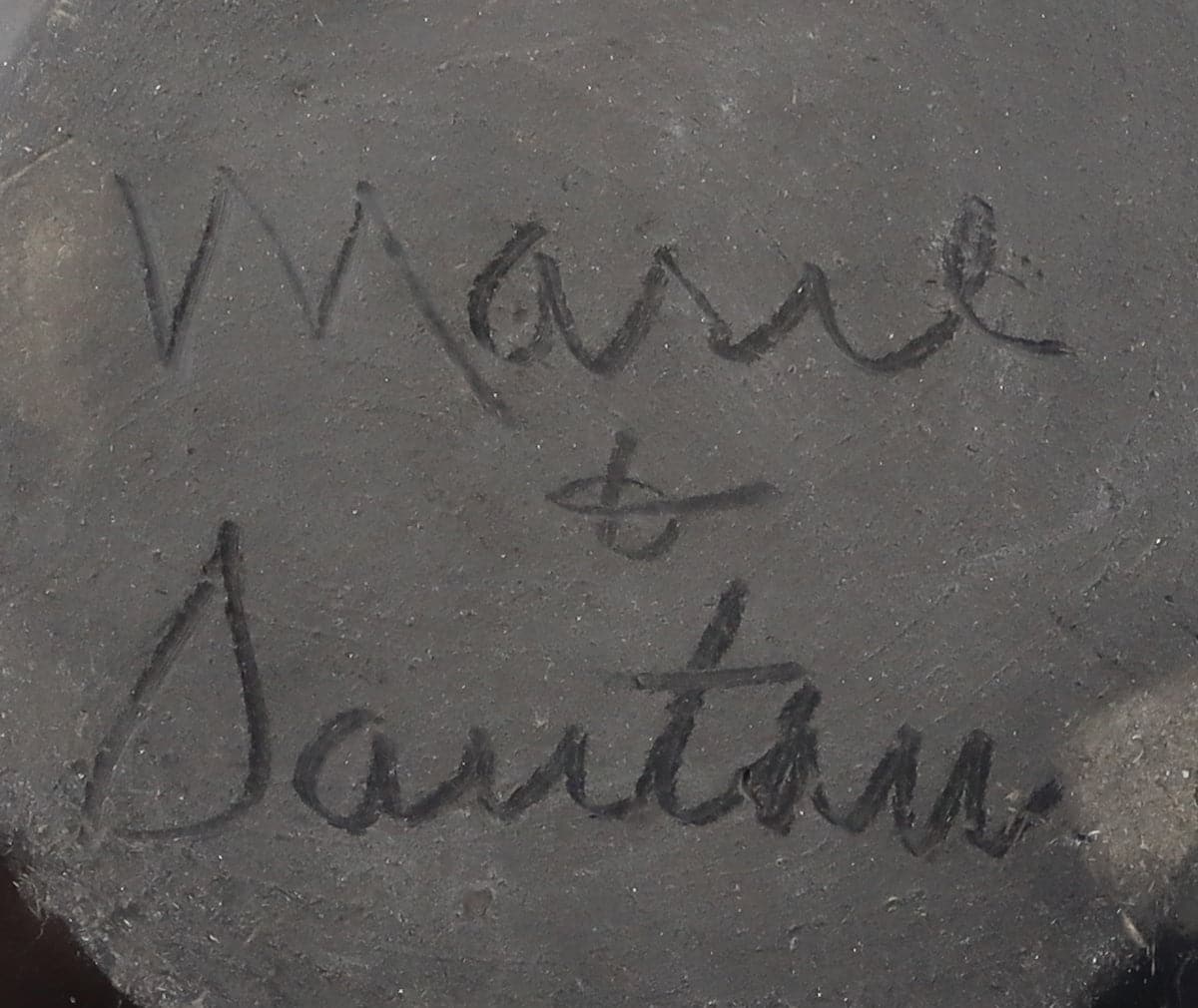 Maria Martinez (1887-1980) and Santana Martinez (1909-2002) - San Ildefonso Black on Black Jar c. 1940-50s, 3.25" x 5" (P91249B-0721-001) 6
