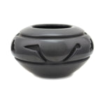 Cliff Roller (b. 1961) - Santa Clara Contemporary Black Jar with Carved Design, 3.25" x 5.25" (P91370A-0521-010)3