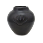 Cookie Tafoya - Santa Clara Contemporary Black Jar with Carved Bear Paw Design, 4.25" x 4" (P91370A-0521-012)