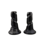 Santana Martinez (1909-2002) and Adam Martinez (1903-2000) - Pair of San Ildefonso Black Candlesticks c. 1960s, 6.5" x 4", each (P91648A-0721-001) 2
