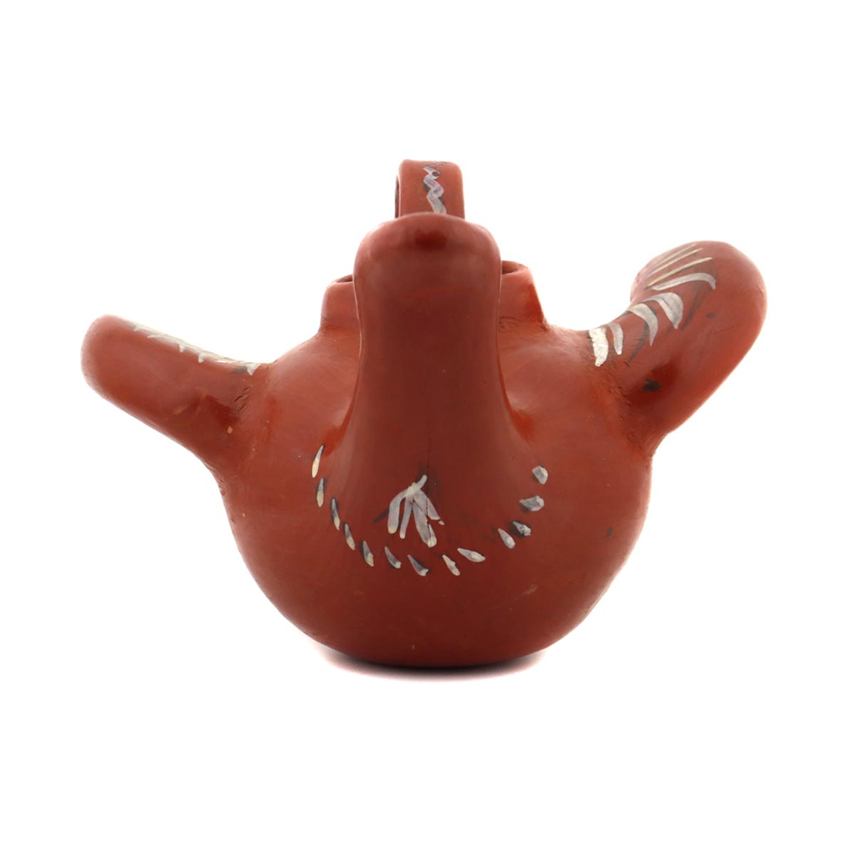 San Juan Redware Bird Pot with Handle c. 1930s, 5.5" x 8" x 10.5" (P91901D-0322-007) 2