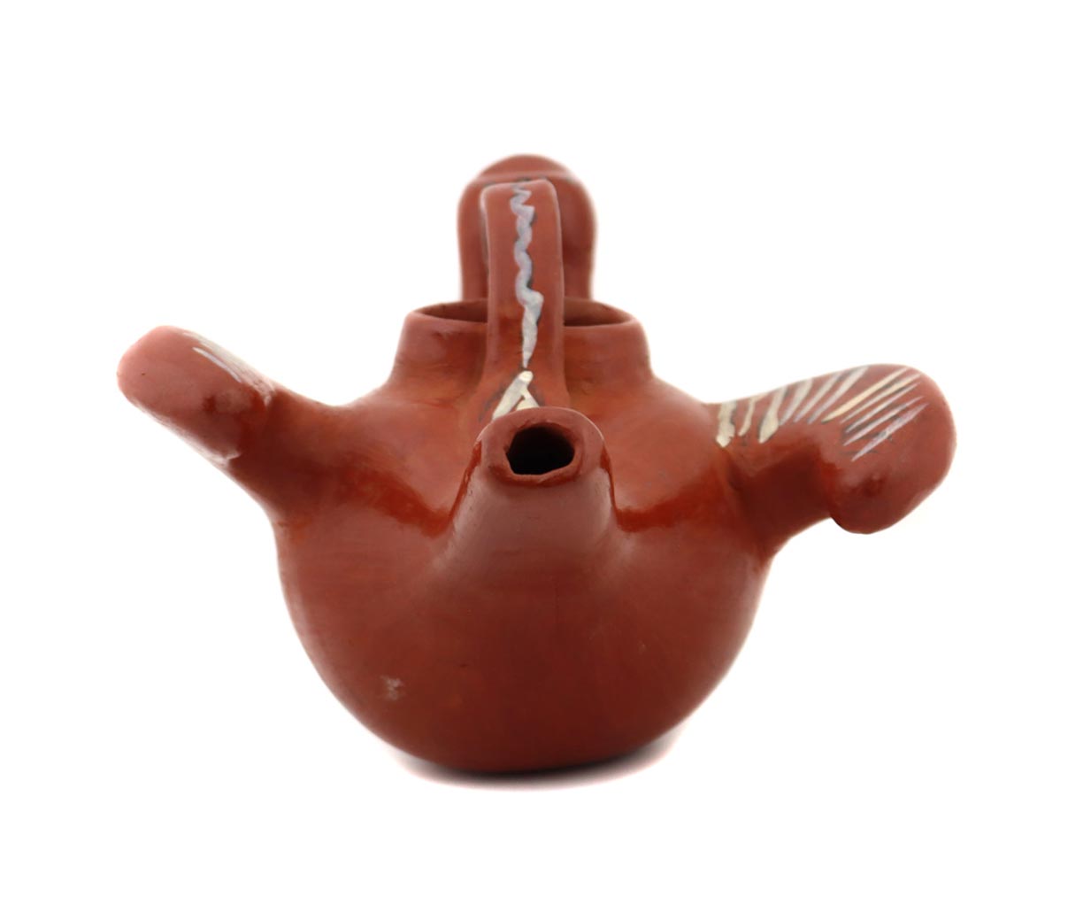 San Juan Redware Bird Pot with Handle c. 1930s, 5.5" x 8" x 10.5" (P91901D-0322-007) 4