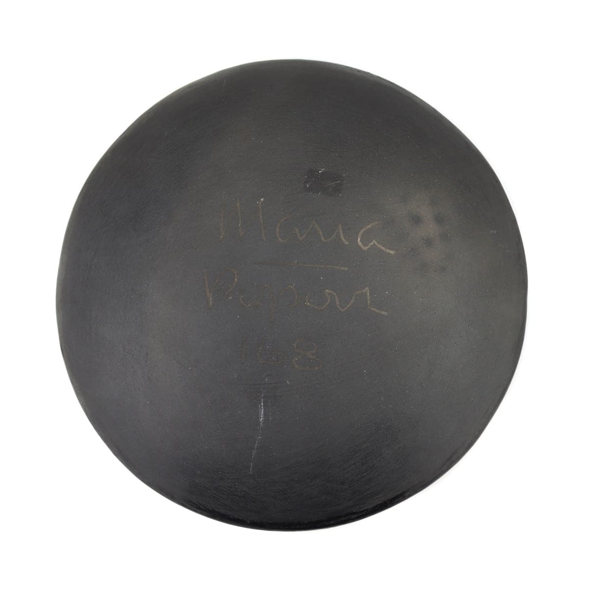 Maria Martinez (1887-1980) and Popovi Da (1922-1971) - San Ildefonso Black on Black Plate with Feather Design c. 1968, 1.125" x 6.625" (P91910D-0722-001) 1
