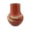 Teresita Naranjo (1919-1999) - Santa Clara Redware Vase with Carved Avanyu Design c. 1950-60s, 10" x 7.5" (P91963-0621-002)