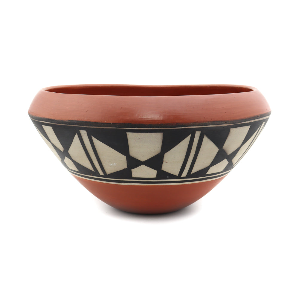 Paulita T. Pacheco - Santo Domingo (Kewa) Polychrome Dough Bowl c. 1991, 11.75" x 6" (P92375-066-002)