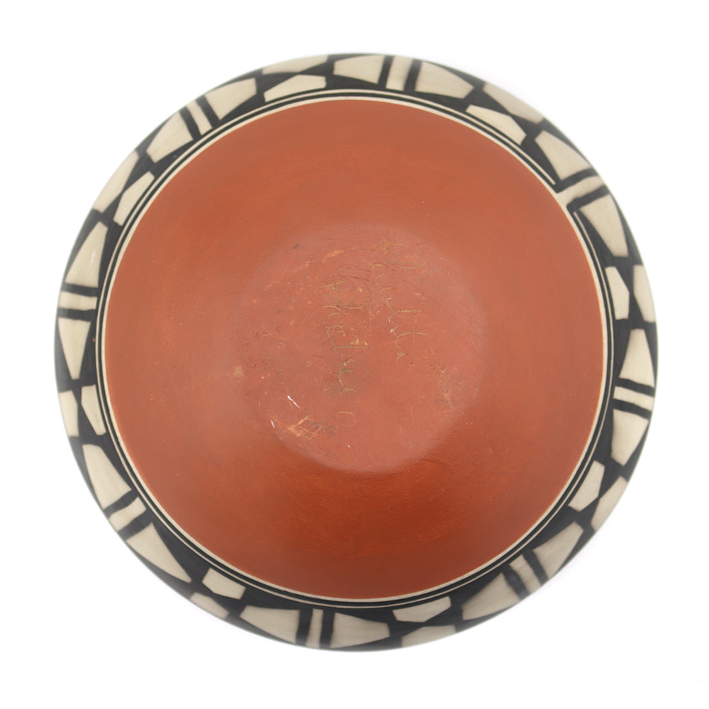 Paulita T. Pacheco - Santo Domingo (Kewa) Polychrome Dough Bowl c. 1991, 11.75" x 6" (P92375-066-002) 5