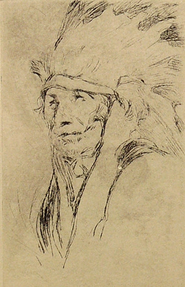 SOLD Gerald Cassidy (1879-1934) - Indian with War Bonnet