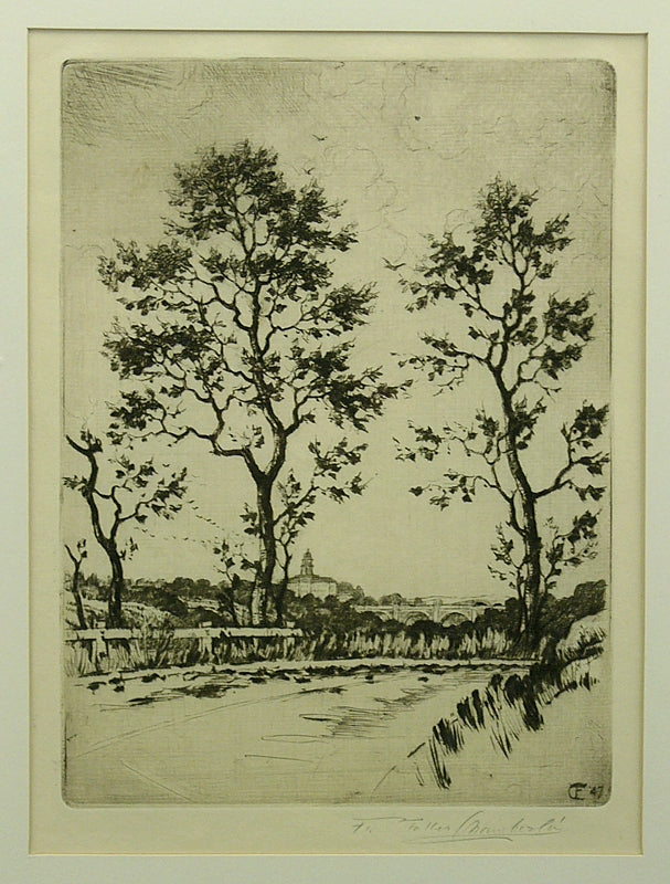 SOLD Frank Tolles Chamberlain (1873-1961) - Road and Towering Trees