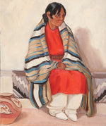SOLD Ila Mae McAfee (1897-1995) - Taos Woman with Rio Grande Blanket