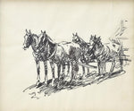 SOLD Edward Borein (1872-1945) - Ink Drawing of Horses