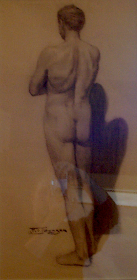 SOLD Frank Tenney Johnson (1984-1939) Nude Male (Backside)