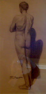 SOLD Frank Tenney Johnson (1984-1939) Nude Male (Backside)