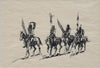 SOLD Edward Borein (1872-1945) - Four Mounted Indian Braves