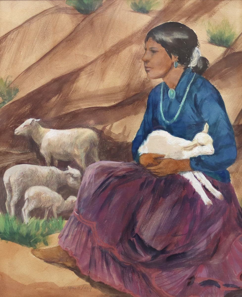Agnes Tait (1894-1981) - Woman with Her Flock (PDC91115A-0122-001) 2