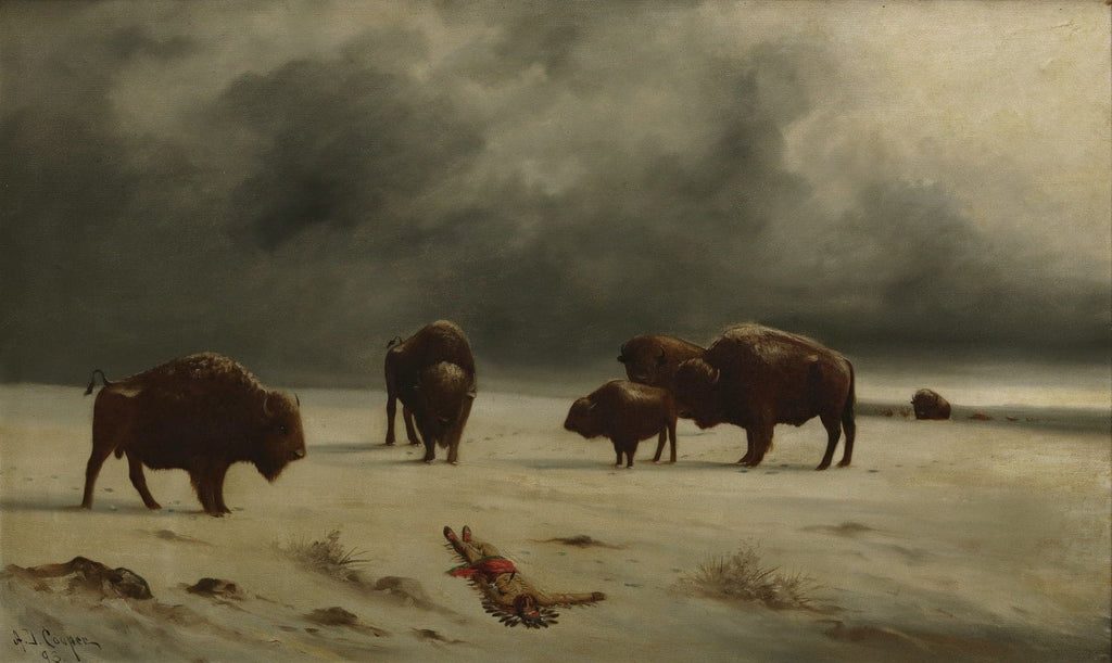 Astley David Middleton Cooper (1856-1924) - Buffalo in Winter (PDC91647-0320-001)
