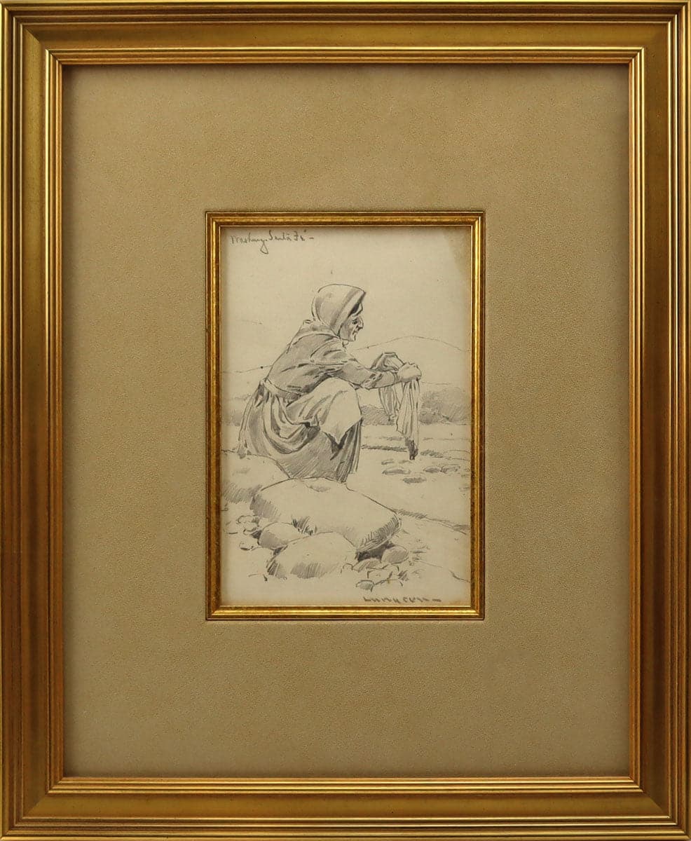 Fernand Harvey Lungren (1857-1932) - Washing - Santa Fe Double-Sided Drawing (PDC91660-0521-003)4