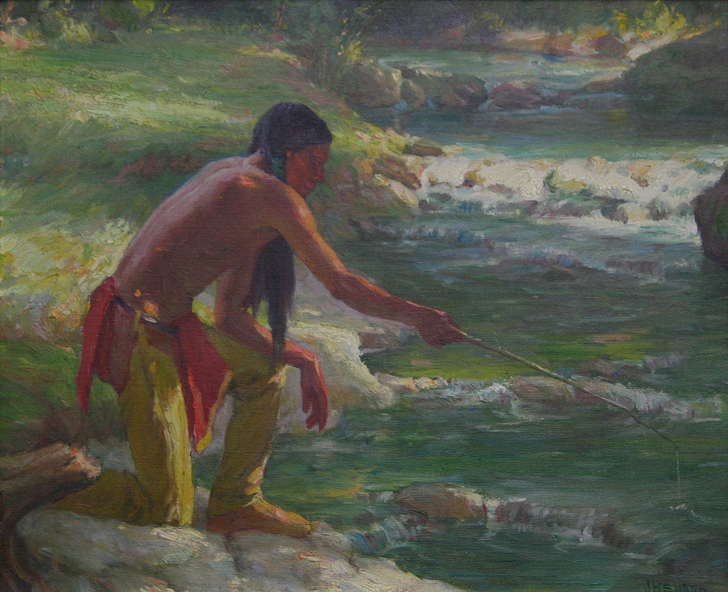 SOLD Joseph Henry Sharp (1859-1953) - Taos Fishing Trip