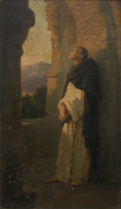 SOLD Johannes Oertel (1823-1909) - Evening Meditation