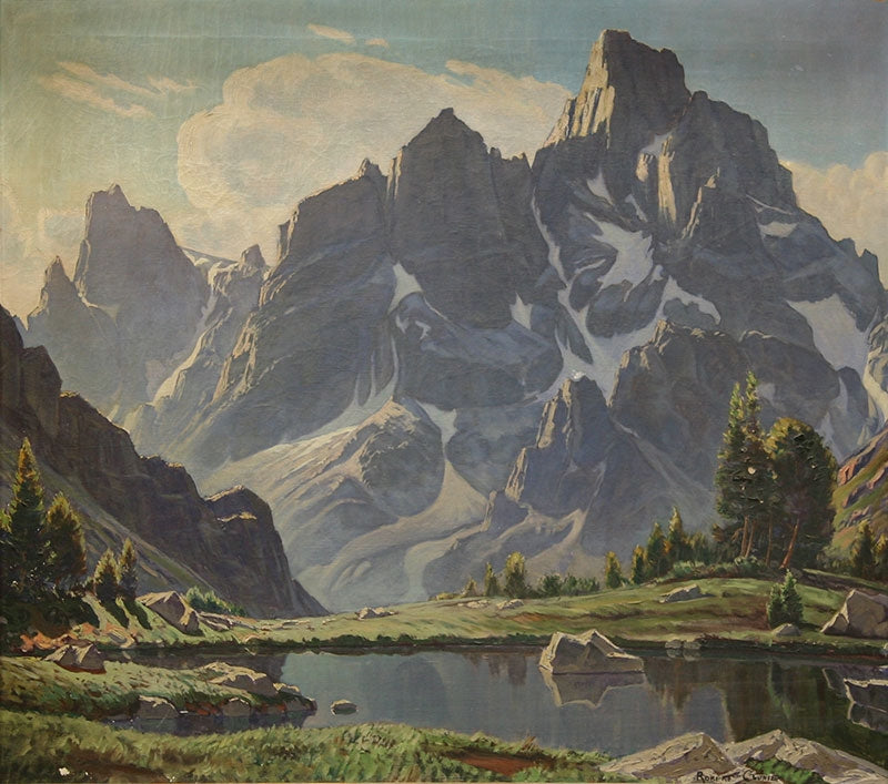 SOLD Robert Clunie (1895-1984) - Grand Teton, Mt. Owen and Mt. Teewinot from Lake Solitude, Morning