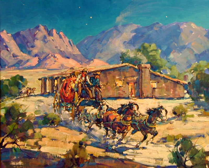 SOLD Marjorie Reed (1915-1997) - Leaving Butterfield Station at Vallecitos