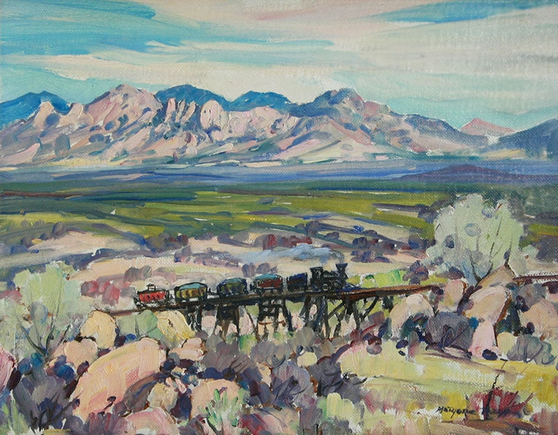 SOLD Marjorie Reed (1915-1996) - The Iron Horse into Tombstone 1903
