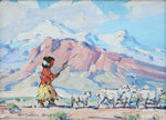 SOLD Marjorie Reed (1915-1996) - Moving the Flock - Navajo Land
