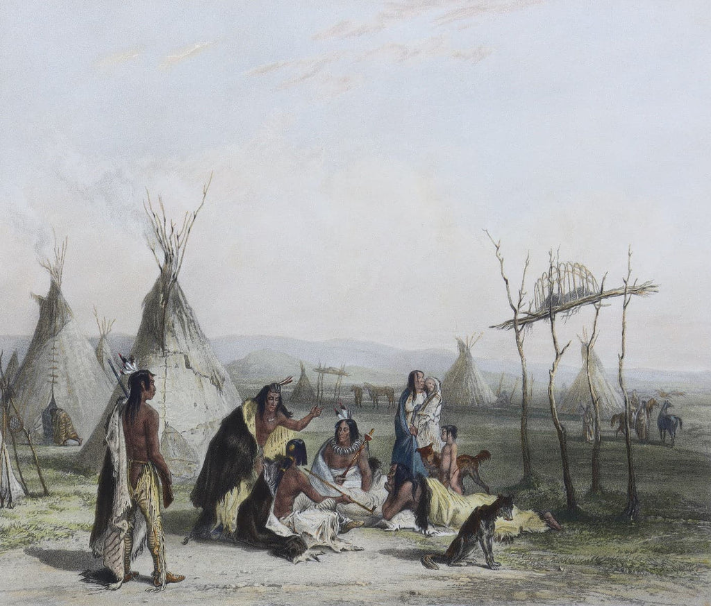After Karl Bodmer (1809-1893) - Funeral Scaffold of a Sioux Chief (PDC92482-0220-043)
