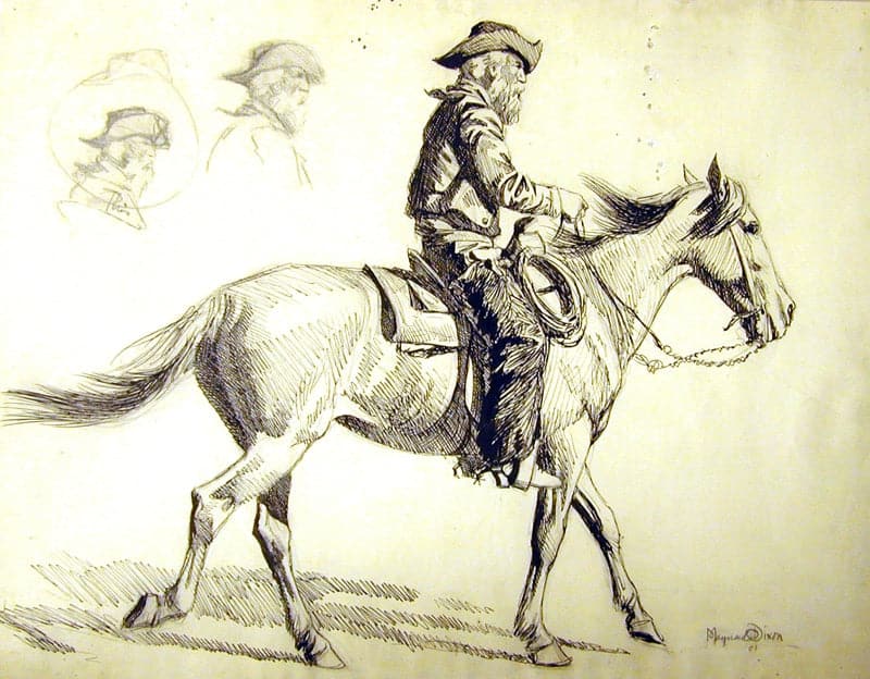 Maynard Dixon (1875-1946) - SOLD - Cowboy on Horse