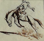 Maynard Dixon (1875-1946) - SOLD - Bucking Cowboy