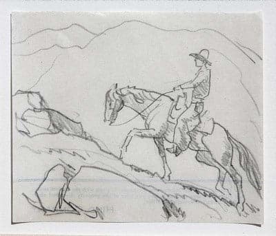 Maynard Dixon (1875-1946) - SOLD - Cowboy on Horse