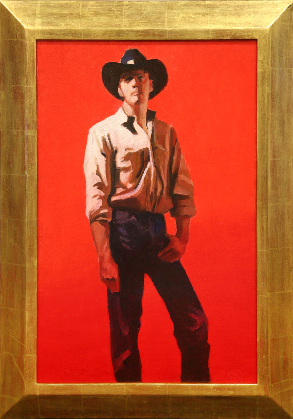 SOLD Gary Ernest Smith - Cowboy in Red