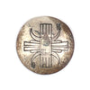 Hopi Silver Button Cover with Stamped Design c. 1940-50s, 1.125" diameter (J14165-04)