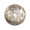 Hopi Silver Button Cover with Stamped Design c. 1940-50s, 1.125" diameter (J14165-05)
