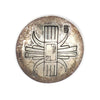 Hopi Silver Button Cover with Stamped Design c. 1940-50s, 1.125" diameter (J14165-06)
