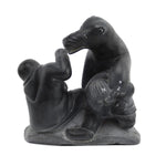 Inuit Soapstone Sculpture of Native Americans with Bear c. 1980s, 12" x 12" x 8" (SC90882B-0523-001)