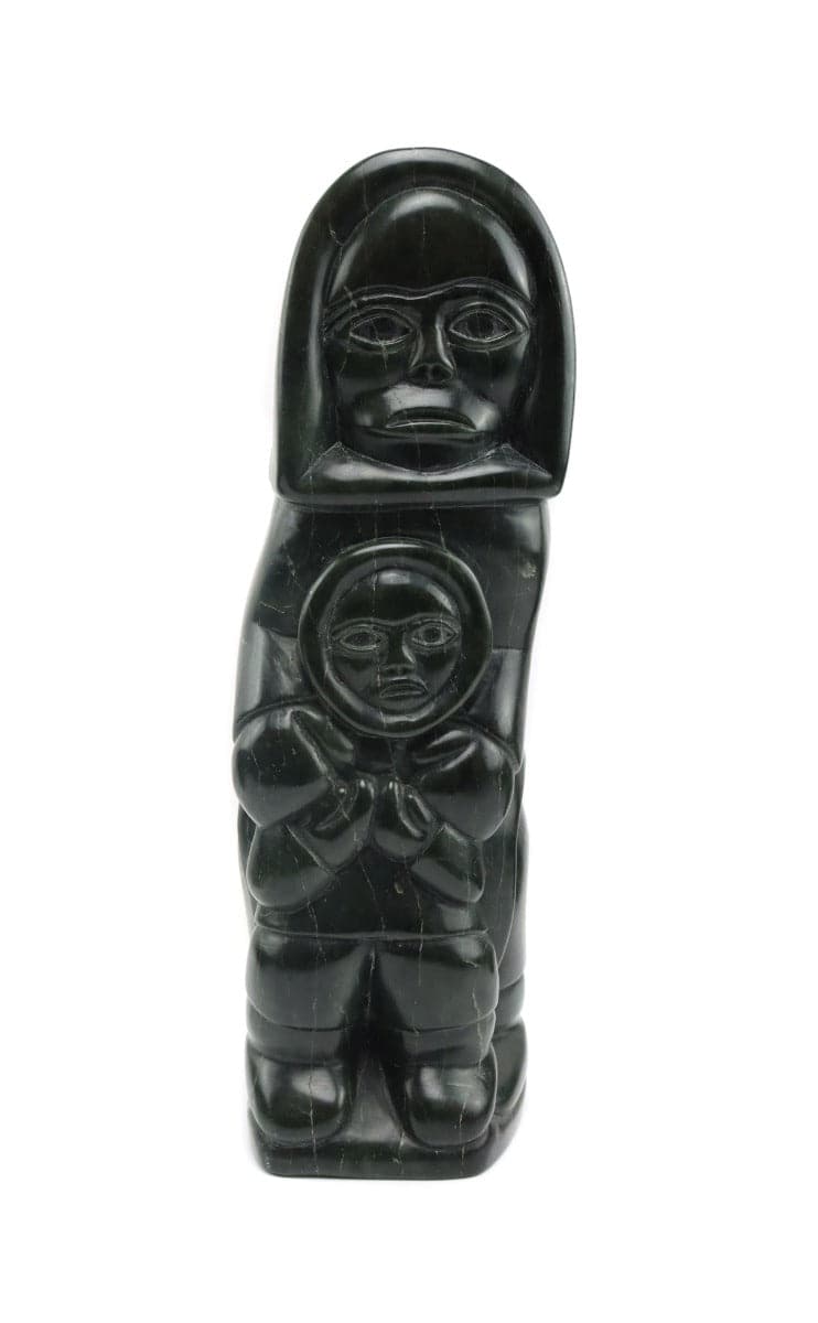 Abraham Talirinuili - Inuit Woman and Child Soapstone Sculpture (SC91910D-1022-001)