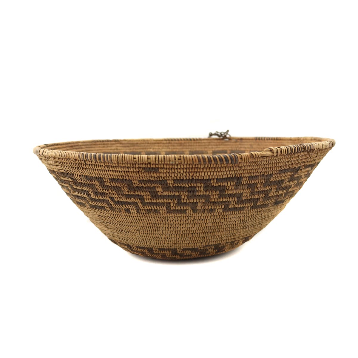 Panamint/Shoshone Basket with Geometric Design c. 1890s, 4" x 11" (SK3207)1