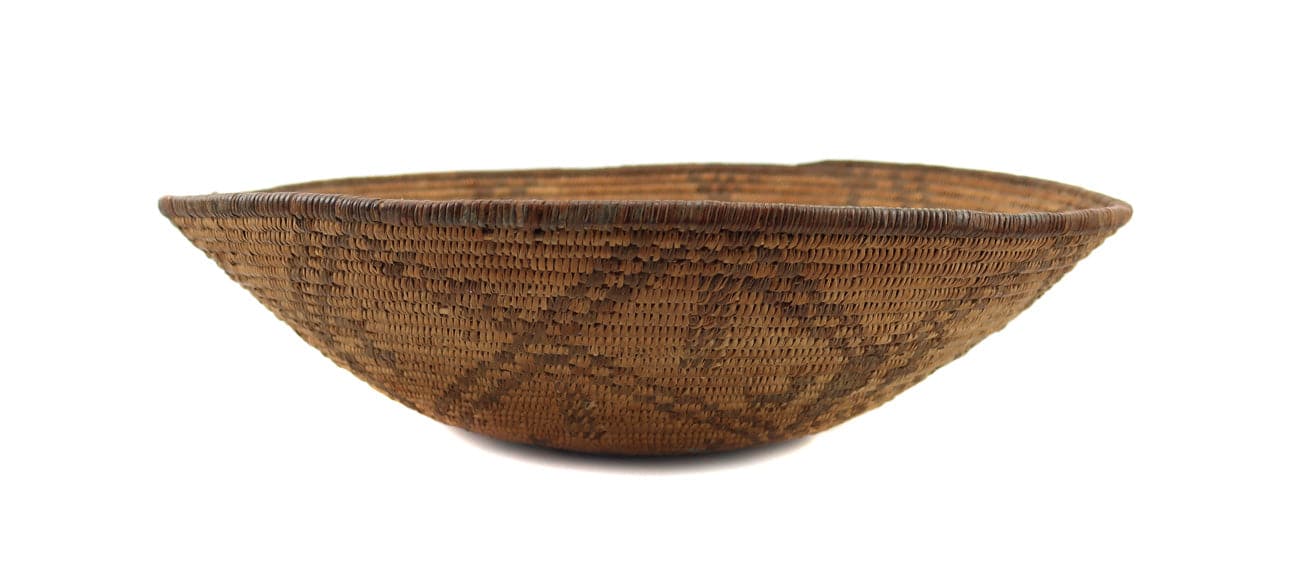 Apache Basket with Geometic Design and Animal Pictorials c. 1890s, 3" x 11.75" (SK3229) 2