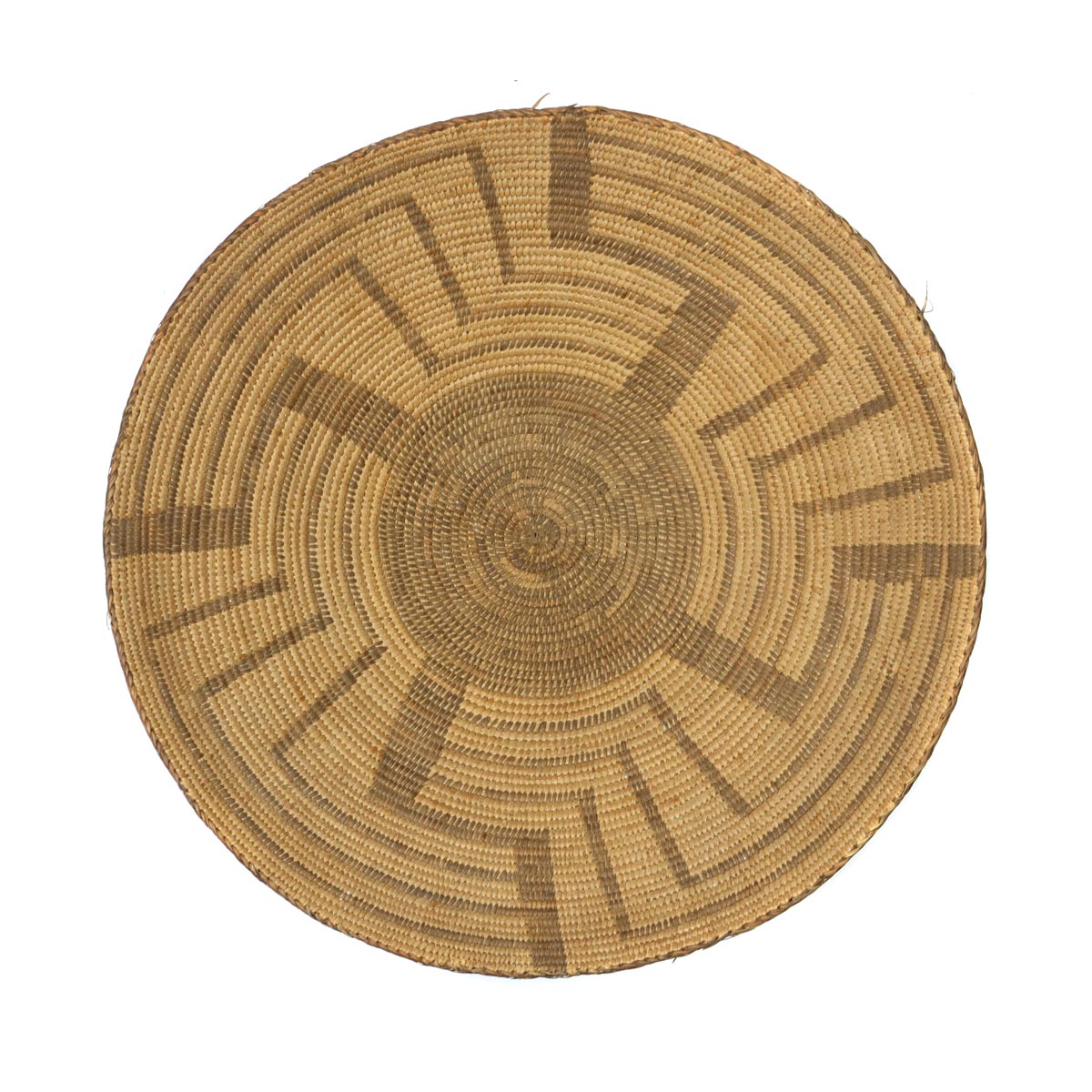 Pima Basket with Whirling Logs Design c. 1890s, 5" x 19" (SK3239) 1