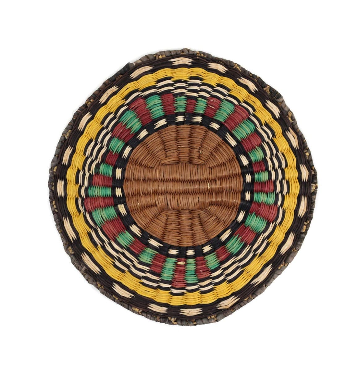 Hopi Polychrome Wicker Plaque c. 1960s, 9.5" diameter (SK3349) 2
