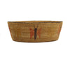 Pima Polychrome Basket with Butterfly Pictorials c. 1920s, 4"x 12.25" (SK3359)
