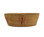 Pima Polychrome Basket with Butterfly Pictorials c. 1920s, 4"x 12.25" (SK3359) 3