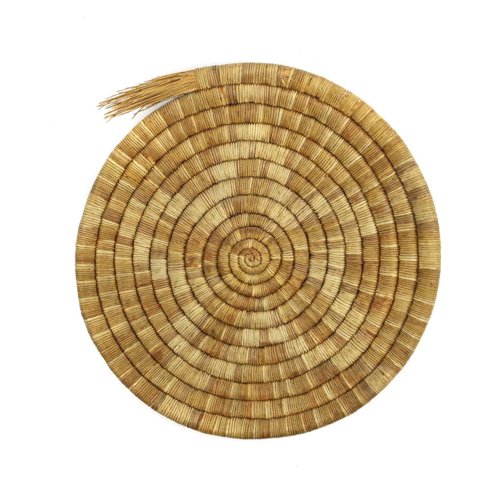 Hopi Coiled Plaque with Flower Design c. 1900-20s, 12" diameter (SK90404A-1122-016)
