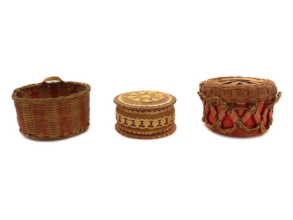 Group of 3 Passamaquoddy Baskets c. 1960-80s (SK91369B-0222-004)