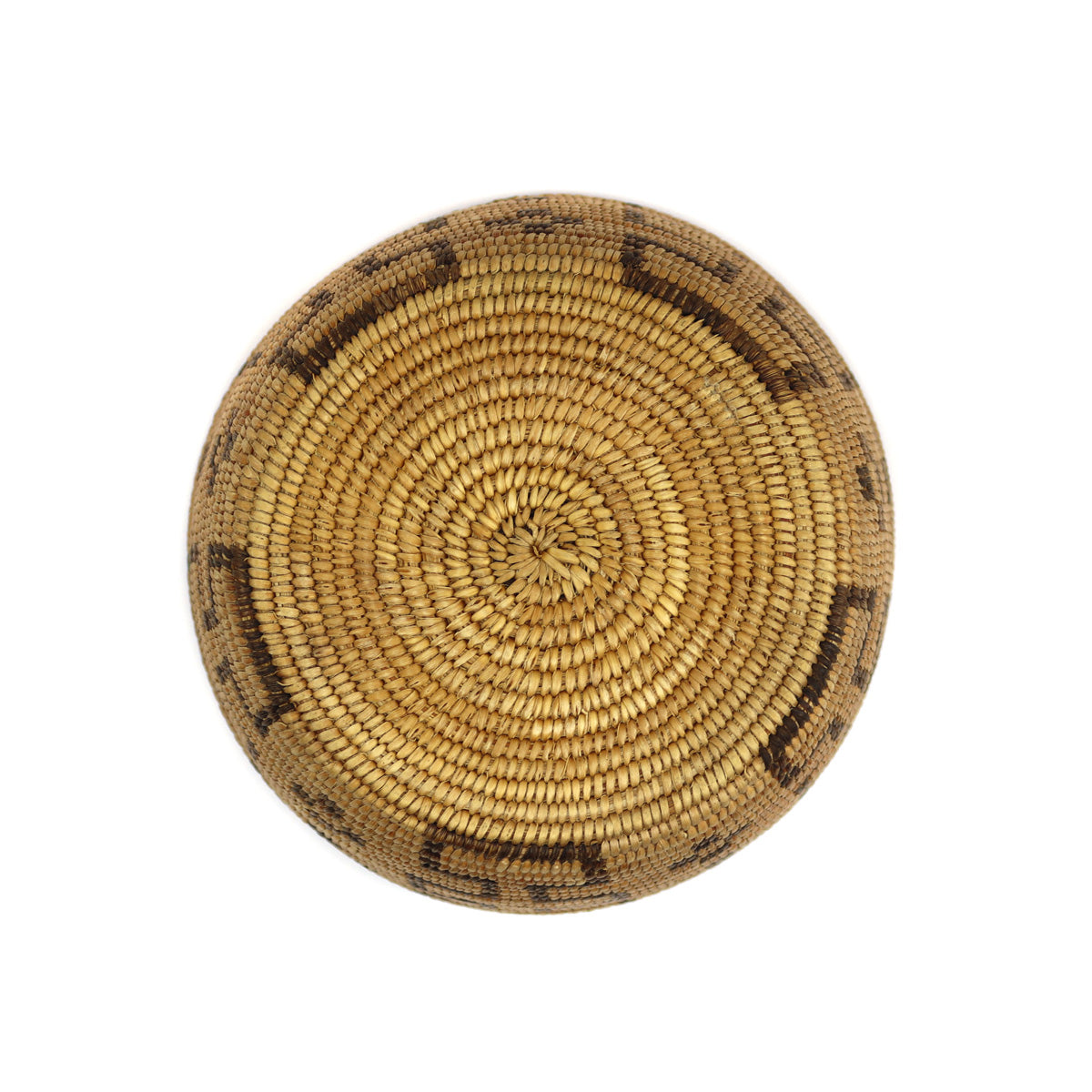 
Pima Basket with Coyote Tracks c. 1900-20s, 4.5" x 8.5" (SK92306-0123-002)
 4