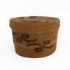 Tlingit Polychrome Lidded Rattle Top Basket c. 1900s, 2.5" x4" (SK92306-0822-001) 1